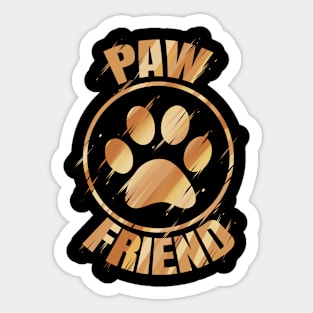 Paw friend logo - the cats and dog lovers Sticker